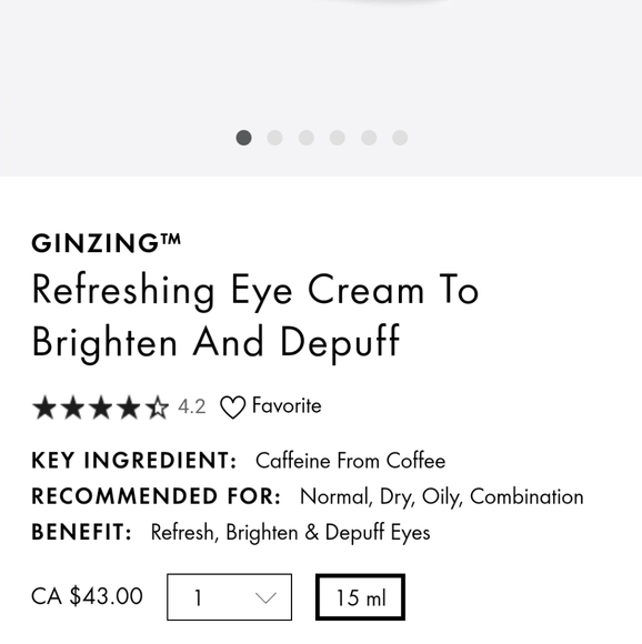 Origin's Ginzing Refreshing Eye Cream 15ml - Picture 2 of 6